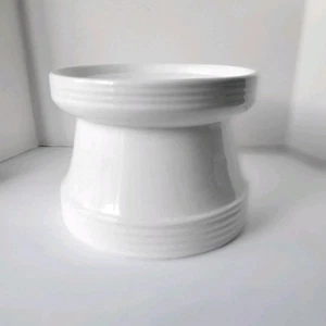 Portavelas con pedestal de cerámica jarrón soporte de exhibición blanco - Imagen 1 de 9