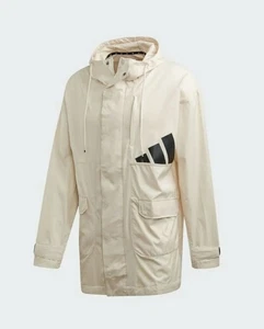 Adidas Athletics Pack Parka Linen Jacket Coat Men's Medium High Neck L/S EB7613 - Picture 1 of 16