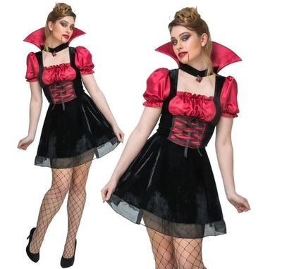 WICKED COSTUMES Sexy Deluxe-Halloween-Kostüm Damen blutrünstiger Vampir Kostüm UK 10–24