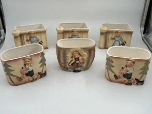 Vintage Rare Napco Planter Lot Of 6. Spring Rain, Drummer And Good Night. - Picture 1 of 22
