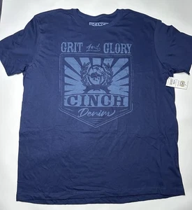 CINCH NEW Mens Western Grit and Glory SS Blue T Shirt Sz XL FREE SHIP - Picture 1 of 3