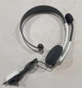 MICROSOFT OEM XBOX 360 OFFICIAL WIRED CHAT HEADSET W/ BOOM MIC WHITE - Picture 1 of 2