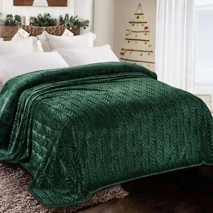 flannel fleece king size bed blanket soft velvet lightweight bedspread plush fl - Picture 1 of 8