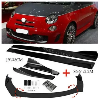 For Fiat Abarth 595 500 Front Bumper Lip Splitter Spoiler Kits+Side Skirts US Foto 1 de 4