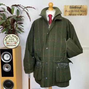 BARBOUR (L) Sporting LODEN T66 Wool Hunting Shooting Overcoat Field Coat Jacket - Picture 1 of 24