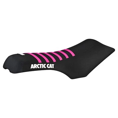 Cubierta de asiento Arctic Cat 400 500 650 700 1000 2005-2017 negra con costillas rosas #387 Foto 1 de 4