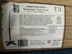 Cta Digital PAD-AFS Height-Adjustable Gooseneck Floor Stand for 7"–13" Tablets - Picture 1 of 3