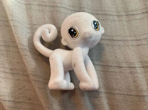 White Flocked Mini Monkey Toy 2.25 Inches - Picture 1 of 6