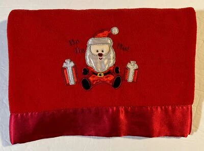 De Colección Mantas y Más Allá Rojo Papá Noel Ho Ho Ho Polar Bebé Manta Borde Satinado Foto 1 de 4