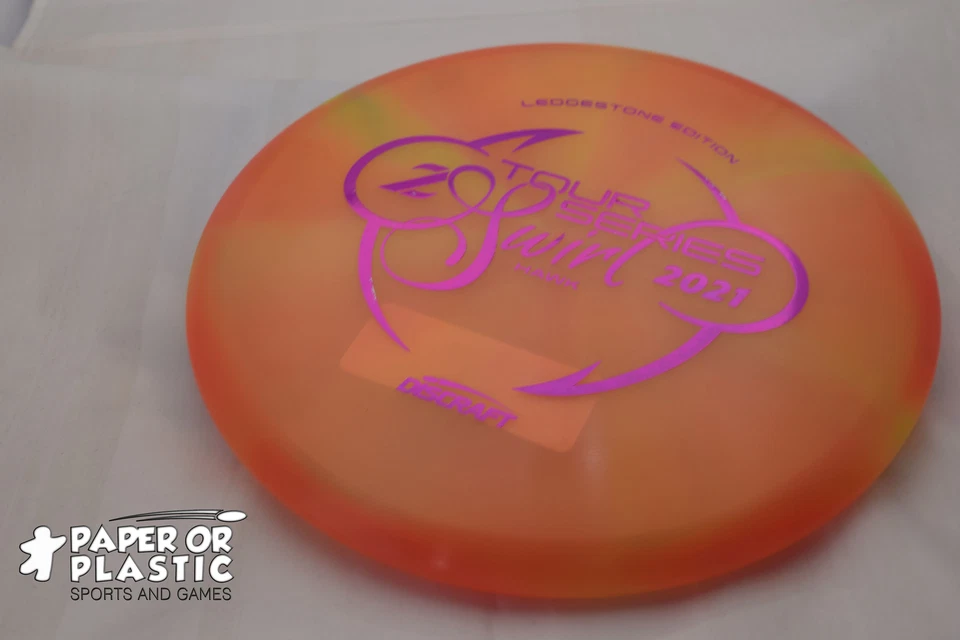 Discraft Ledgestone 2021 Z SWIRL HAWK Disc Golf 177 Mid-Range Orange NEW Fuchsia - Image 1 of 1