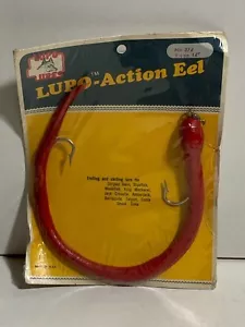 Vintage Lupo Tackle Fishing RED Action Eel 1.5oz 14" Long Island City NY #372 - Imagen 1 de 6