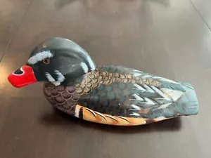 Vintage Hand Carved and Painted Wood Duck Drake. Folk Art Decoys - Bild 1 von 11