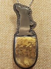 Sterling Silver One Of A Kind Necklace W/ jasper  Silversmith Little Cherry Hill