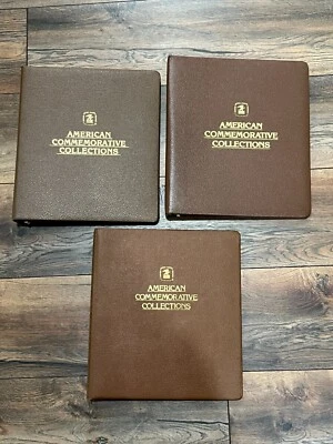 3 carpetas de estampillas usadas de colecciones conmemorativas americanas Foto 1 de 4