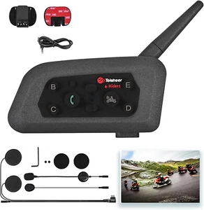 V6 PRO Bluetooth Intercom Headset with 1200M BT Interphone Communicator 2 Rider - Picture 1 of 10
