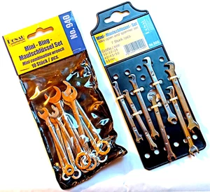 Double Mini Ring Wrench Open End Wrench Set 7 Piece 10 Piece - Picture 1 of 9