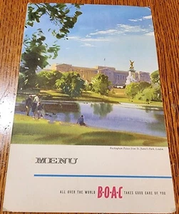 Vintage BOAC R.R. 707 North Atlantic Service Menu, Early 1960s Airline London - Picture 1 of 11