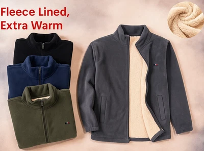 EX STORE Mens Fleece Jacket Full Zip Up Heavy Outdoor Warm Polar Anti Pill fish - Image 1 of 2