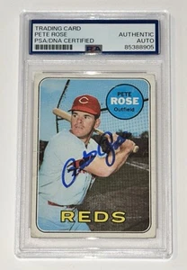 Pete Rose Autograph Signed 1969 Topps #120 - PSA/DNA Charlie Hustle - Picture 1 of 2