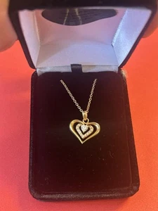 14 Karat Gold Kette und Herz Anhänger Charm 16 cm lang - Bild 1 von 14
