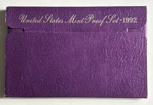 1992-S US Mint Proof Set 5 Coin Set OGP COA Original Government Packaging - Picture 1 of 5