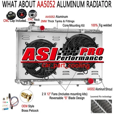 3Row Radiator Shroud Fan For 98-2005 LEXUS GS300 GS400/Toyota Aristo JZS161 MT Foto 1 de 4
