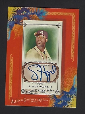 2010 TOPPS ALLEN GINTER RELIC AUTO JASON HEYWARD ATLANTA BRAVES AGA-JH - Image 1 of 2