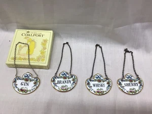 Coalport Set Of Decanter Labels Whiskey Sherry Gin And Brandy - Picture 1 of 6