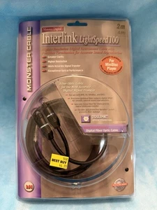 MONSTER CABLE Interlink Light Speed 100 DIGITAL Fiber OPTICAL CABLE 6.6FT SEALED - Picture 1 of 8