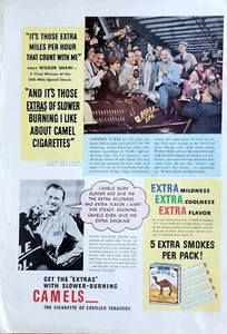 Camel Zigaretten Vintage 1949 Magazin Anzeige, Wilbur Shaw 500 Meilen Geschwindigkeit Klassiker - Bild 1 von 1