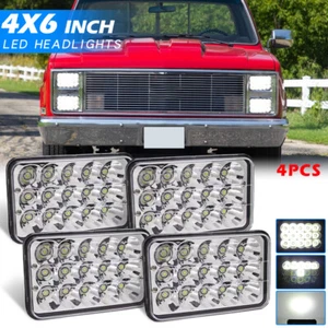 For Chevy C10 Pickup Truck 1981-1986 4PCS 4x6'' LED Headlights High-Low Beam 4X - Picture 1 of 13