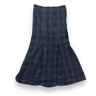 Vintage 90s Ozone Rocks Black Brown Plaid Denim Flared Maxi  Skirt Size 31” RARE
