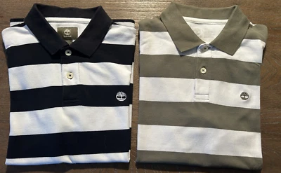 2 Timberland Men's Polo Shirts M (Navy and Taupe) - Image 1 of 4