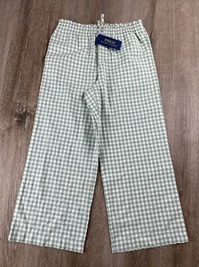 Polo Ralph Lauren Gingham Cropped Cotton Madras Pant Girls Size 12 Green White - Picture 1 of 10
