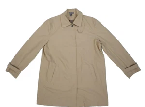 Chaps Mens Tan Long Sleeve Cotton Blend Button Front Lined Duster Jacket XL - Picture 1 of 8