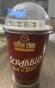 Scrabble Roll 'n Score Coffee Time Game Cup New - Picture 1 of 3