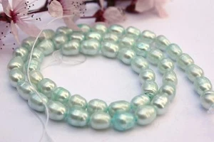 OV192 Zuchtperlen Strang Süßwasser Perle Schmuck Kette Halskette 5-6 mm Oval - Picture 1 of 1