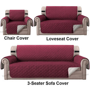 1 2 3 Seater Quilted Sofa Couch Cover Pad Slipcover Protector Waterproof Pet Mat