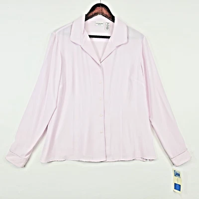 Blusa vintage para mujer Covington talla XL manga larga botón frontal camisa lila nueva con etiquetas Foto 1 de 4