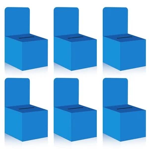 6 Pack Ballot Box for Fundraising 6 x 6 x 6 Inch Raffle Box with Slot for Tic... - Picture 1 of 7