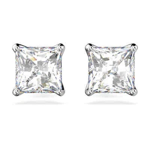 Swarovski Stilla Attract Stud Earrings Square Cut, White, Rhodium Plated 5430365 - Picture 1 of 5