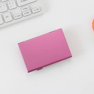 Estuche para tarjetas de visita con protección para tarjetas Estuche de metal Portatarjetas de identificación de viaje Doble capa y Foto 1 de 4