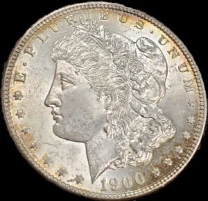 1900 O $1 Morgan Silver Dollar Peripheral Toning Uncirculated MS BU. Die Crack - Picture 1 of 2