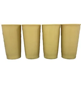 4 VTG Classic Retro Harvest Gold Tupperware TUMBLERS Drinking Cups - Picture 1 of 10