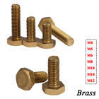 Brass Fully Threaded Hex Head Screws M4 M5 M6 M8 M10 M12 Hex Bolt 6-100mm DIN933