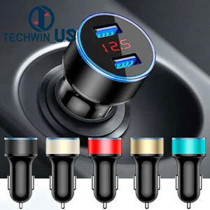 Dual Ports 3.1A USB Car Auto Charger Digital Voltmeter US - Picture 1 of 33