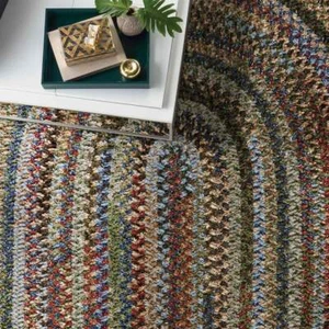 Capel Rugs Habitat Soft Chenille Polyester Braided Oval Rug Multi Colored 930 - Picture 1 of 2