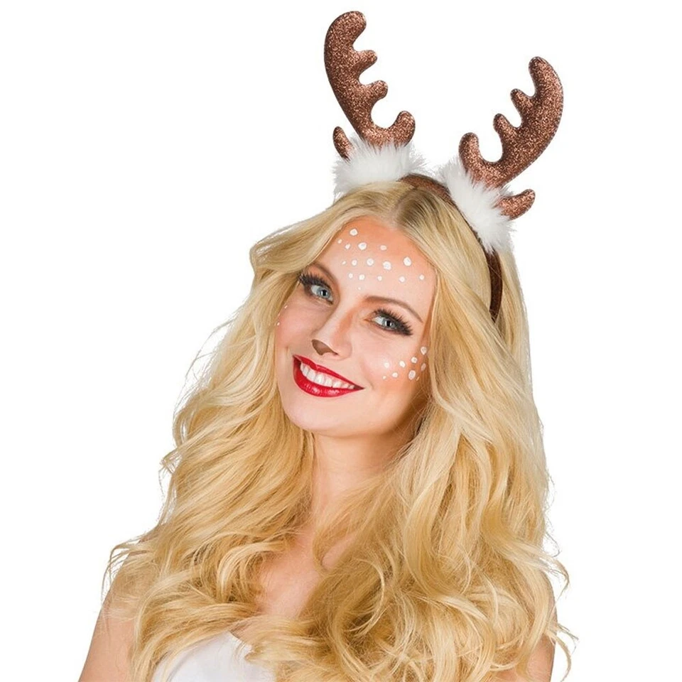 PARTYXPEOPLE RENTIER HAARREIF MIT GLITZER WEIHNACHTEN ZUBEHÖR KOSTÜM NEU