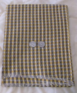 Vintage Feed Sack Fabric/Quilt/Material Brown & Gold Plaid Pattern 44.5X36.5 - Picture 1 of 4