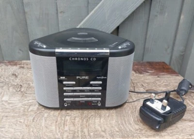 PURE Chronos CD DAB FM Radio Player Spares Repairs Black Silver Faulty  - Image 1 of 4